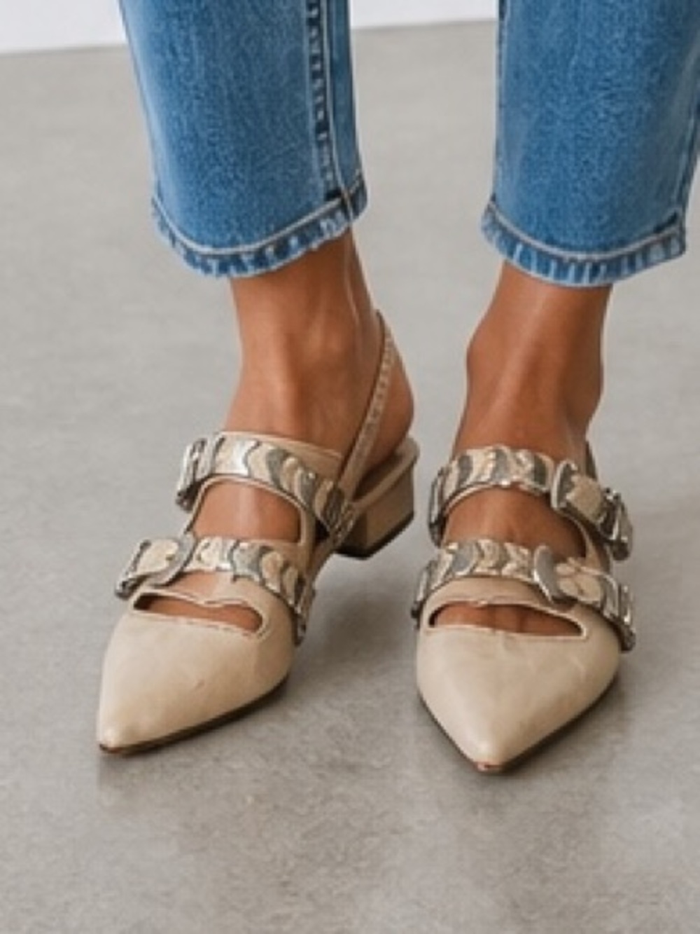 Freebird by Steven Handmade Sandals w/Snake-Embossed Straps & Metal Hardware